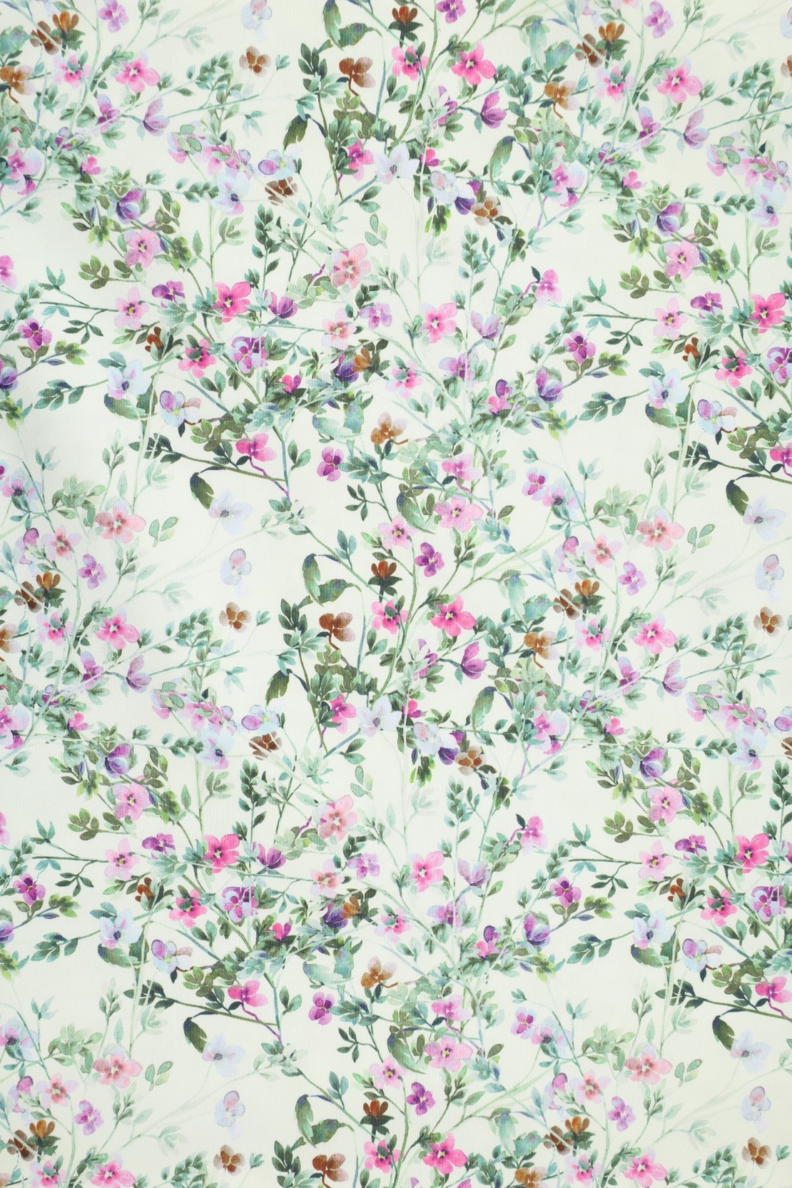 SWISS COTTON PRINTED-FLOWER DESIGN