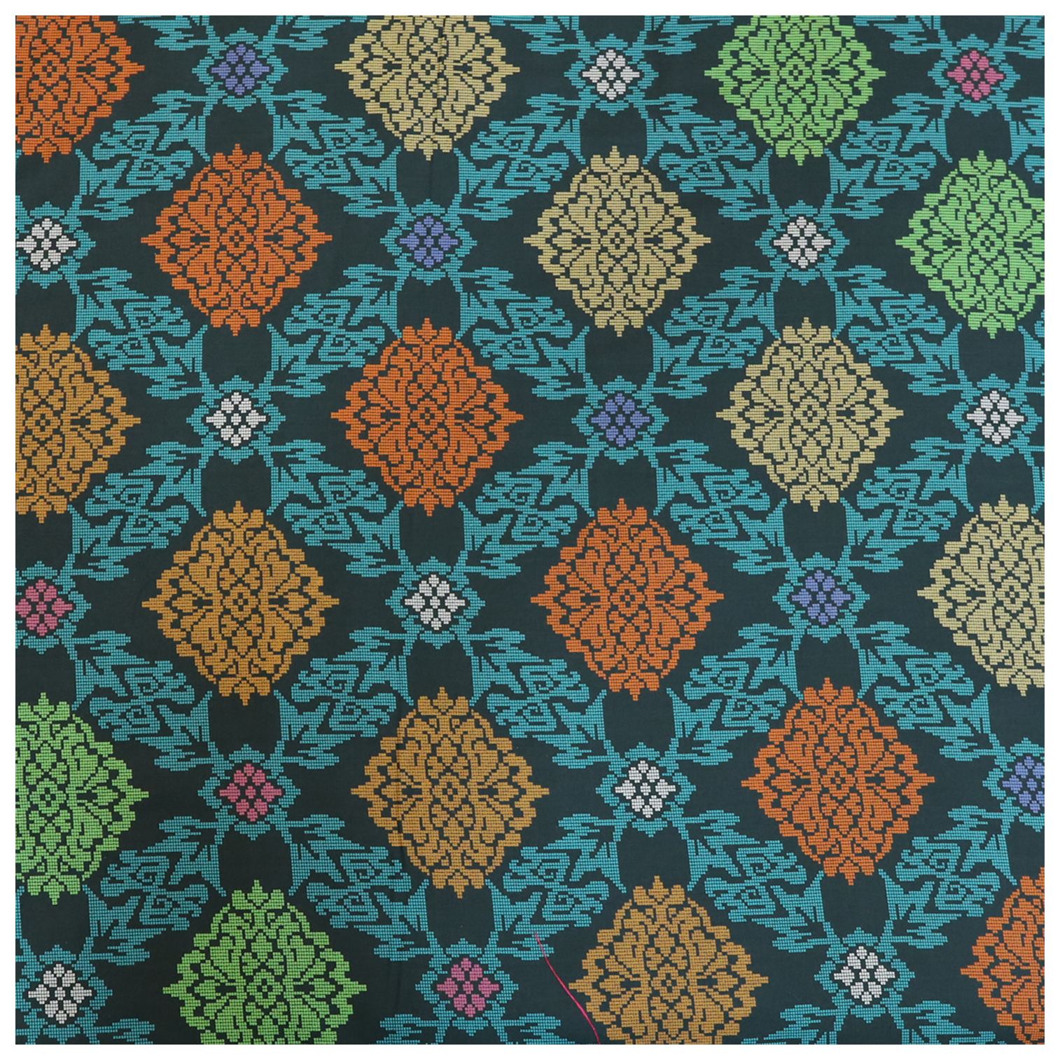 SWISS COTTON SILK PRINTED 44 SONGKET DESIGN