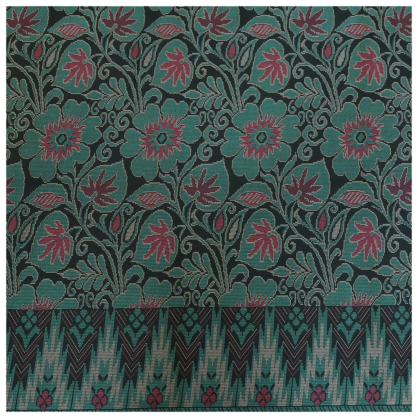 SWISS COTTON SILK PRINTED 44 SONGKET DESIGN