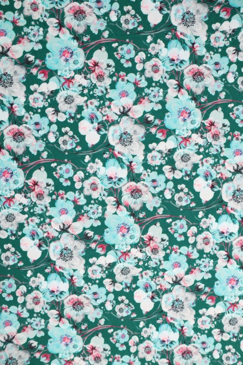 SWISS COTTON PRINTED-FLOWER DESIGN