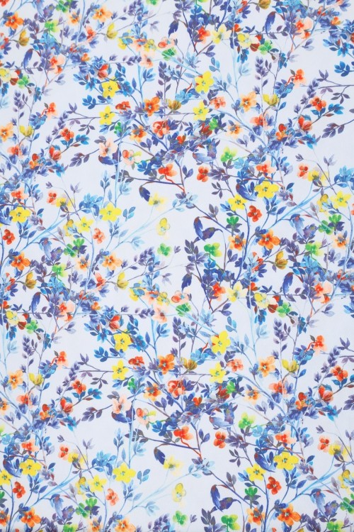 SWISS COTTON PRINTED-FLOWER DESIGN