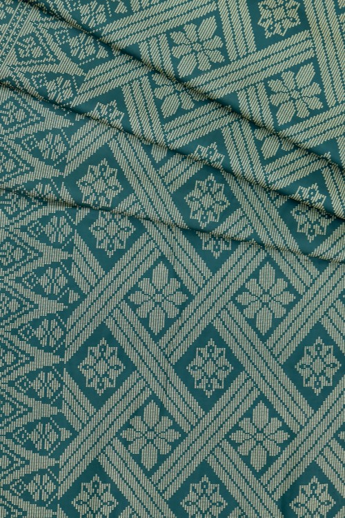 Swiss Cotton Silk Printed (Songket Design)