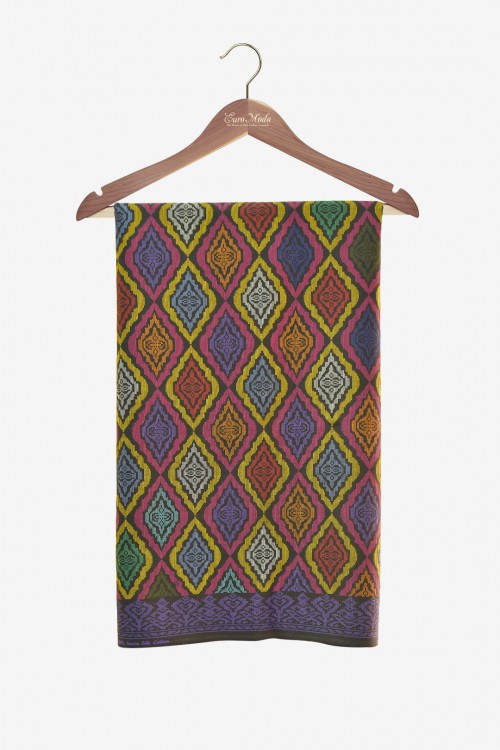 Swiss Cotton Silk Printed (Songket Design)
