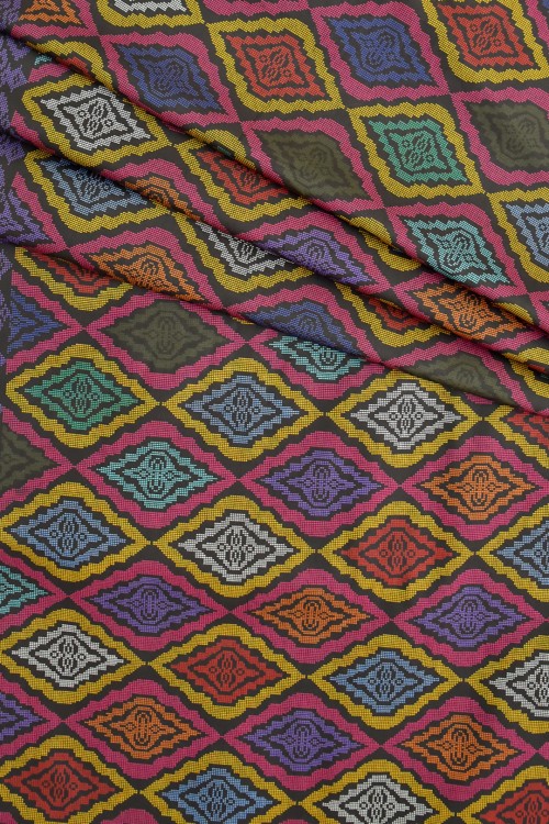 Swiss Cotton Silk Printed (Songket Design)