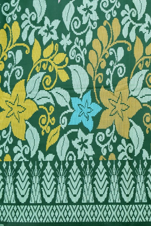 Swiss Cotton Silk Printed (Songket Design)