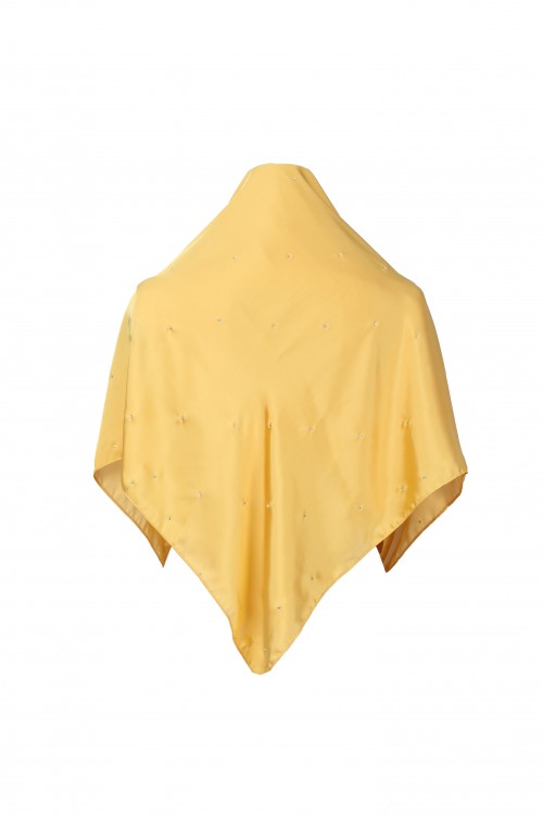 Aalia Hijab Bawal Charmeuse With Batu - Satin Material