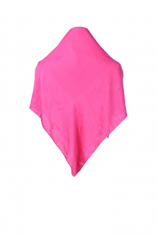 Aalia Hijab Bawal Charmeuse With Batu - Satin Material