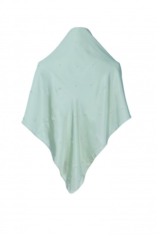 Aalia Hijab Bawal Charmeuse With Batu - Satin Material