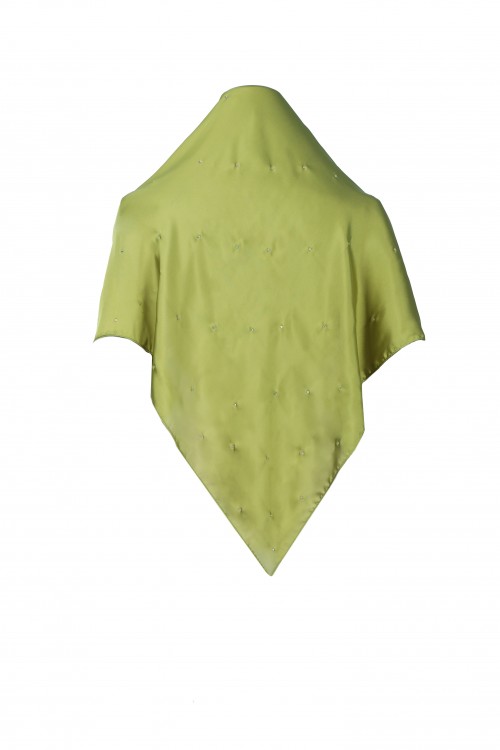 Aalia Hijab Bawal Charmeuse With Batu - Satin Material
