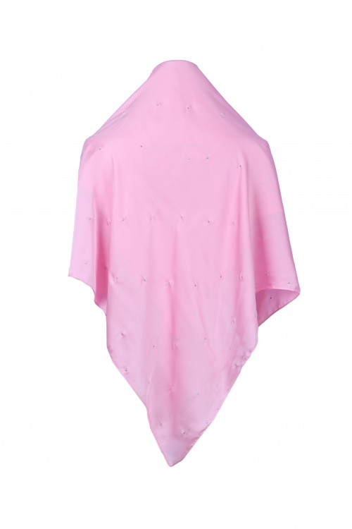 Aalia Hijab Bawal Charmeuse With Batu - Satin Material