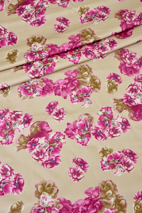 Swiss Cotton Silk Printed (Flower Design)