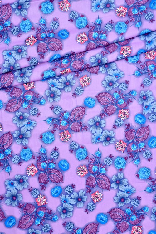 Swiss Cotton Silk Printed (Flower Design)