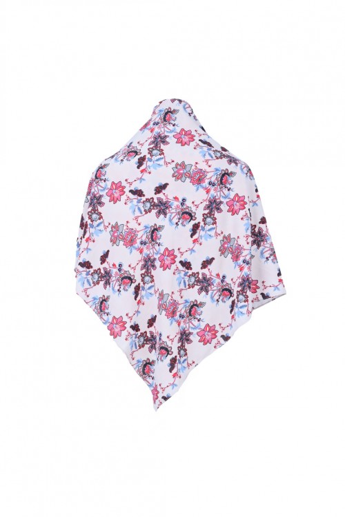 TUDUNG BAWAL BUBBLE CREPE PRINTED (with batu)