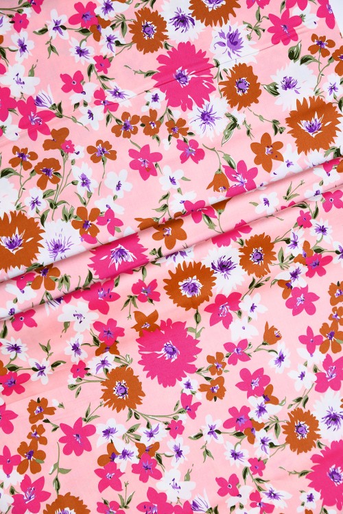 Swiss Cotton Silk Printed (Flower Design)