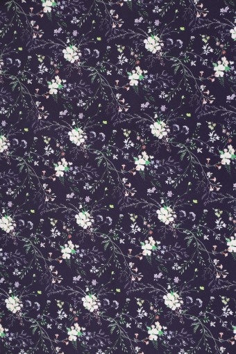 SWISS COTTON PRINTED-FLOWER DESIGN