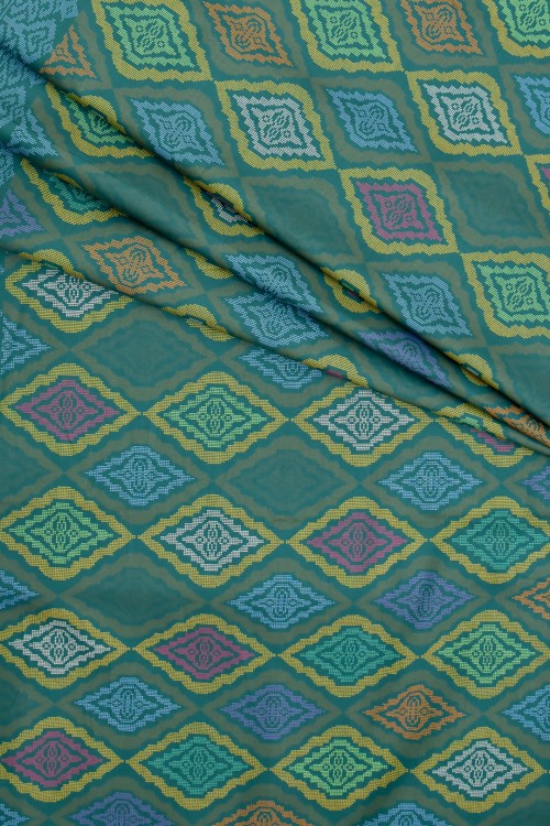 Swiss Cotton Silk Printed (Songket Design)