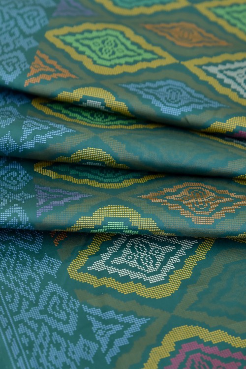 Swiss Cotton Silk Printed (Songket Design)